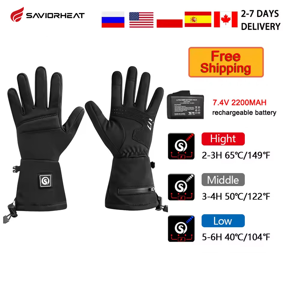 Touch Screen Gloves - กวางหิมะ S18 ฤดูหนาวถุงมืออุ่นถุงมือไฟฟ้ารถจักรยานยนต์Windproofแบตเตอรี่หน้าจอสัมผัสเล่นสกีLight Warm Cover The