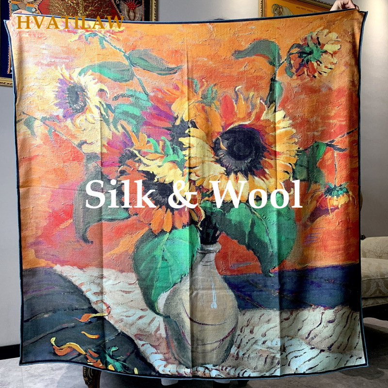 Shawl Wrap Winter - ผ้าพันคอหรูหรา 30% ไหม 70% ขนสัตว์ ขนาด