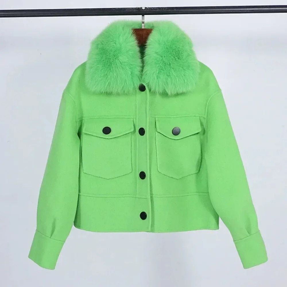 ขนสัตว์ผู้หญิงเสื้อขนสัตว์ฤดูใ - Wool Coat Peacoat บทวิจารณ์และราคา