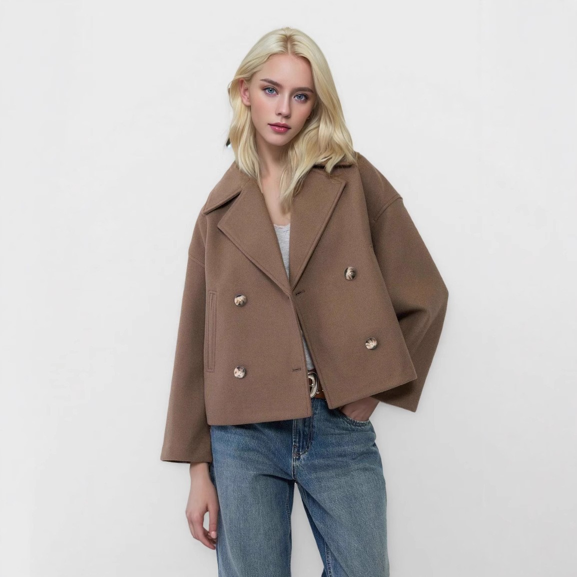 ผู้หญิงเสื้อขนสัตว์ Elegant สั - Wool Coat Peacoat บทวิจารณ์และราคา